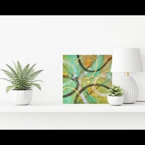 “Graffiti 1” Original Acrylic Abstract on 12” x 12” Cradled Wood Panel